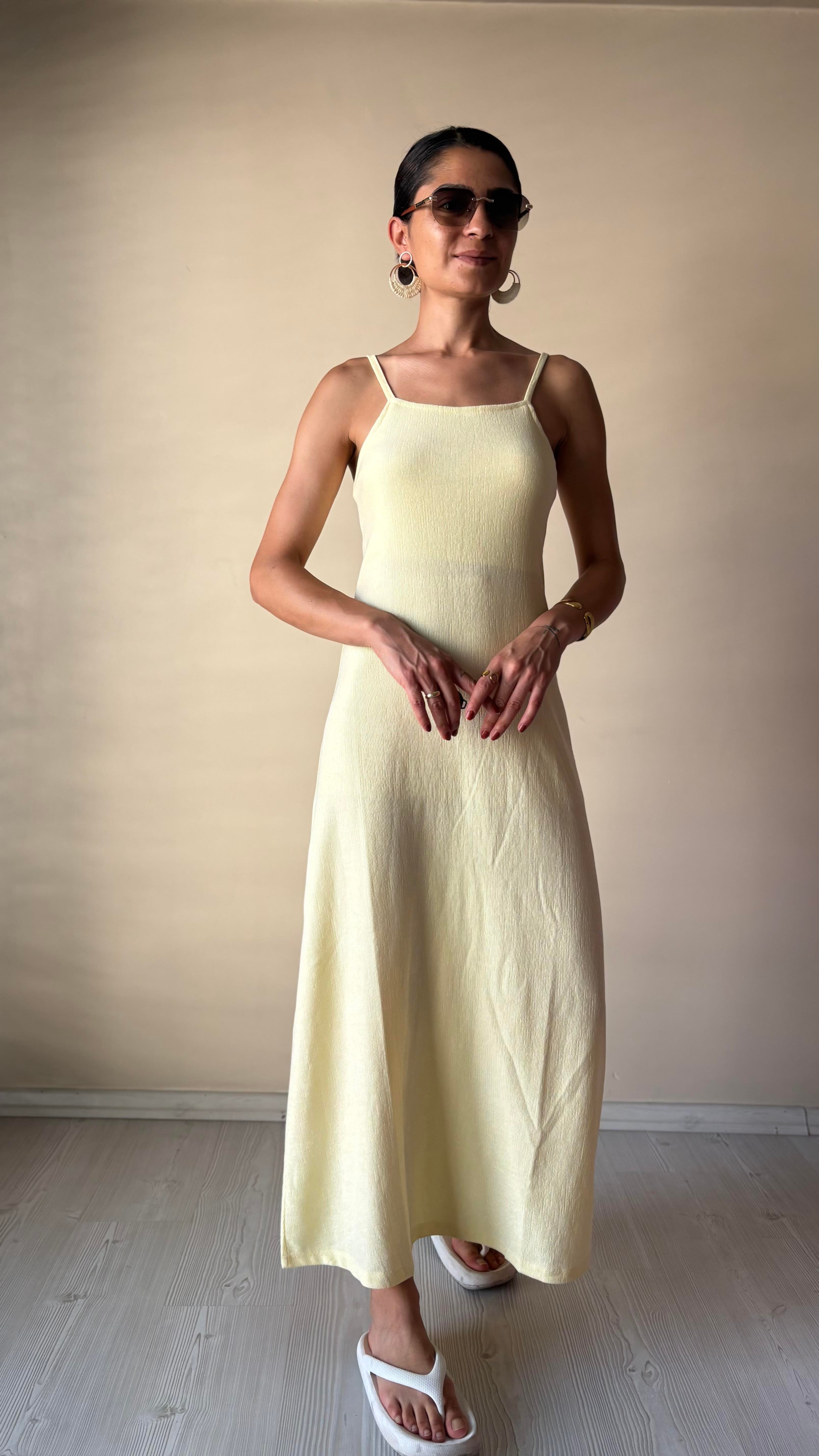 Sarı Elegant Elbise