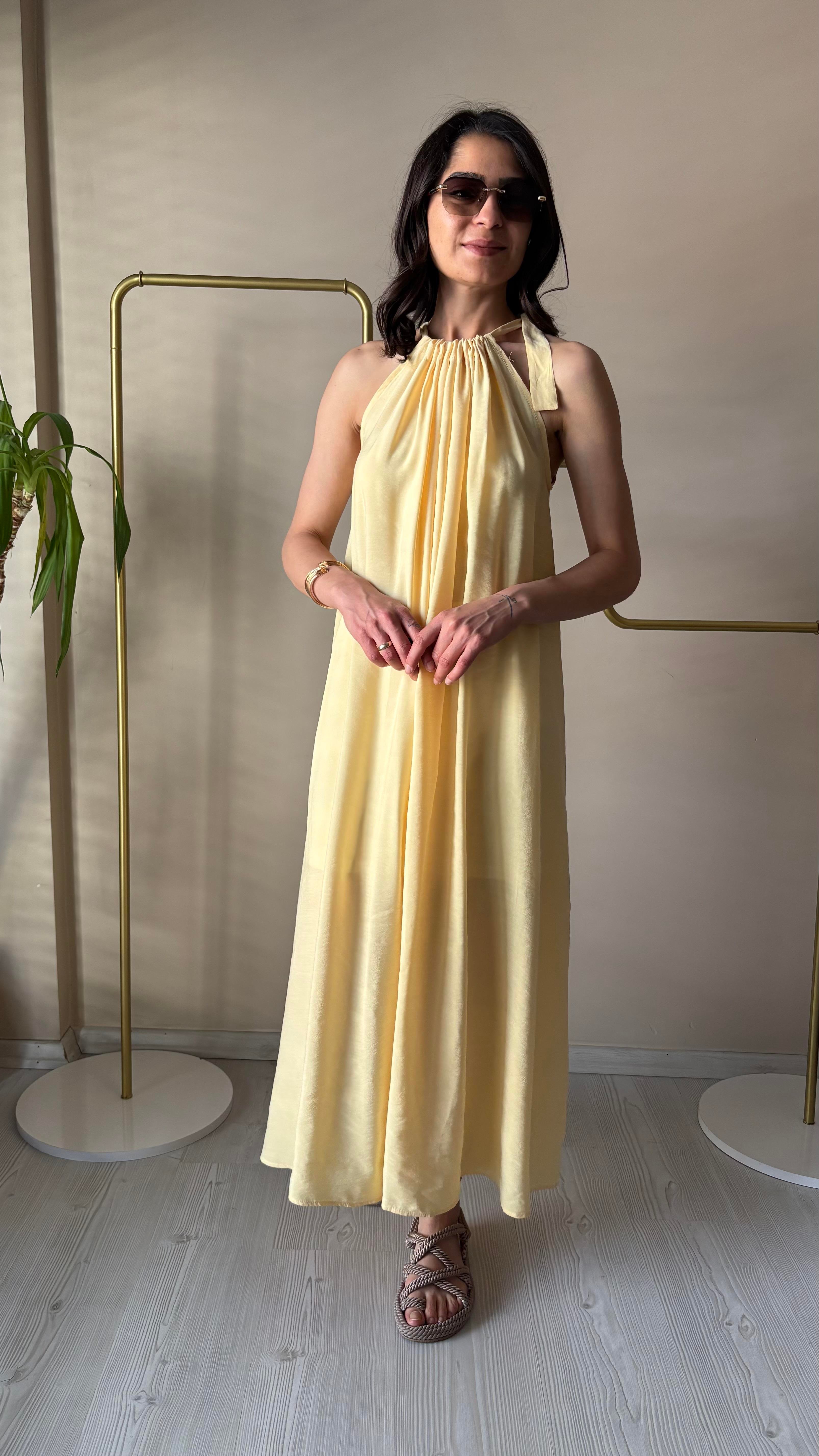 Sarı Tensel Elbise