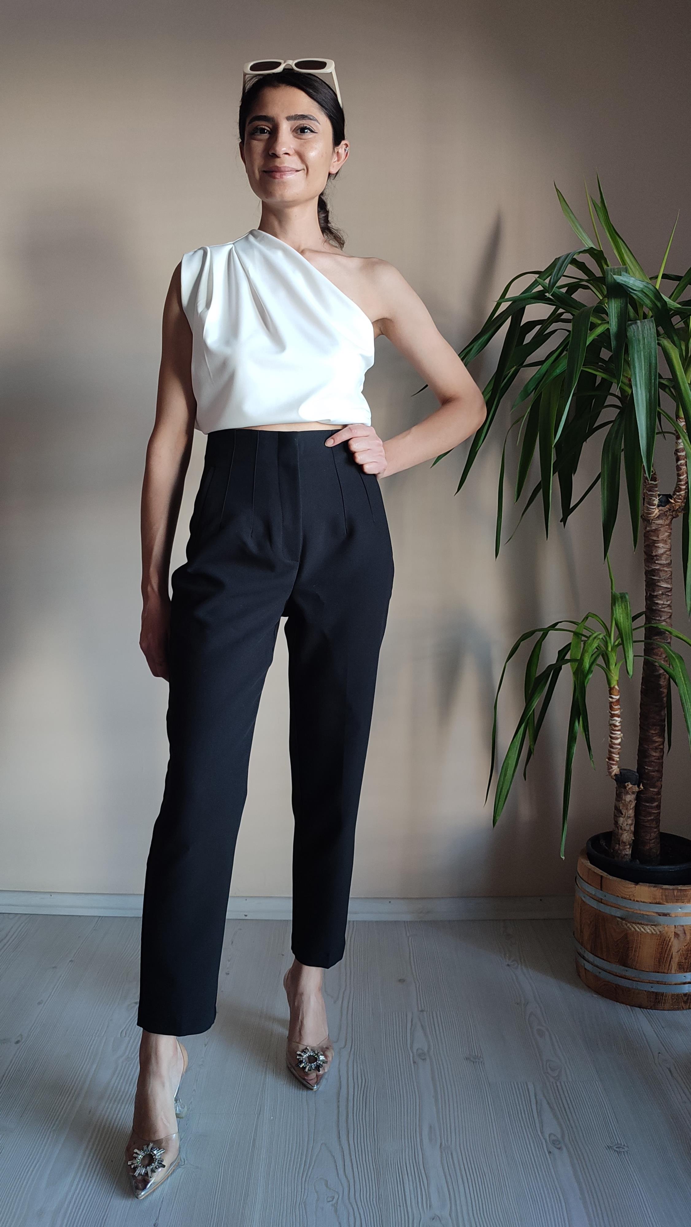 Siyah Dabıl Zara model Havuç Pantolon 