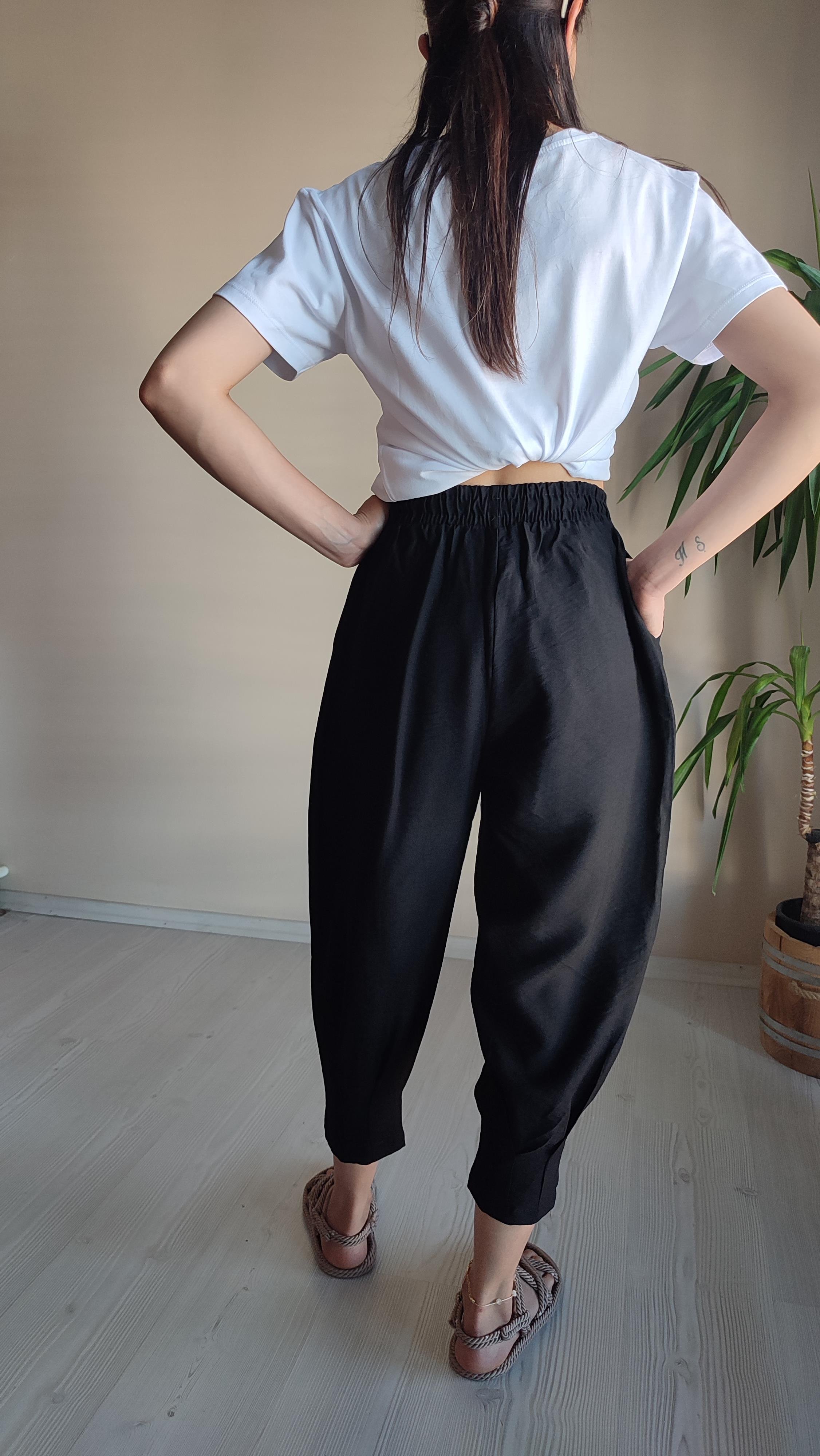 Siyah paça pensli Pantolon 