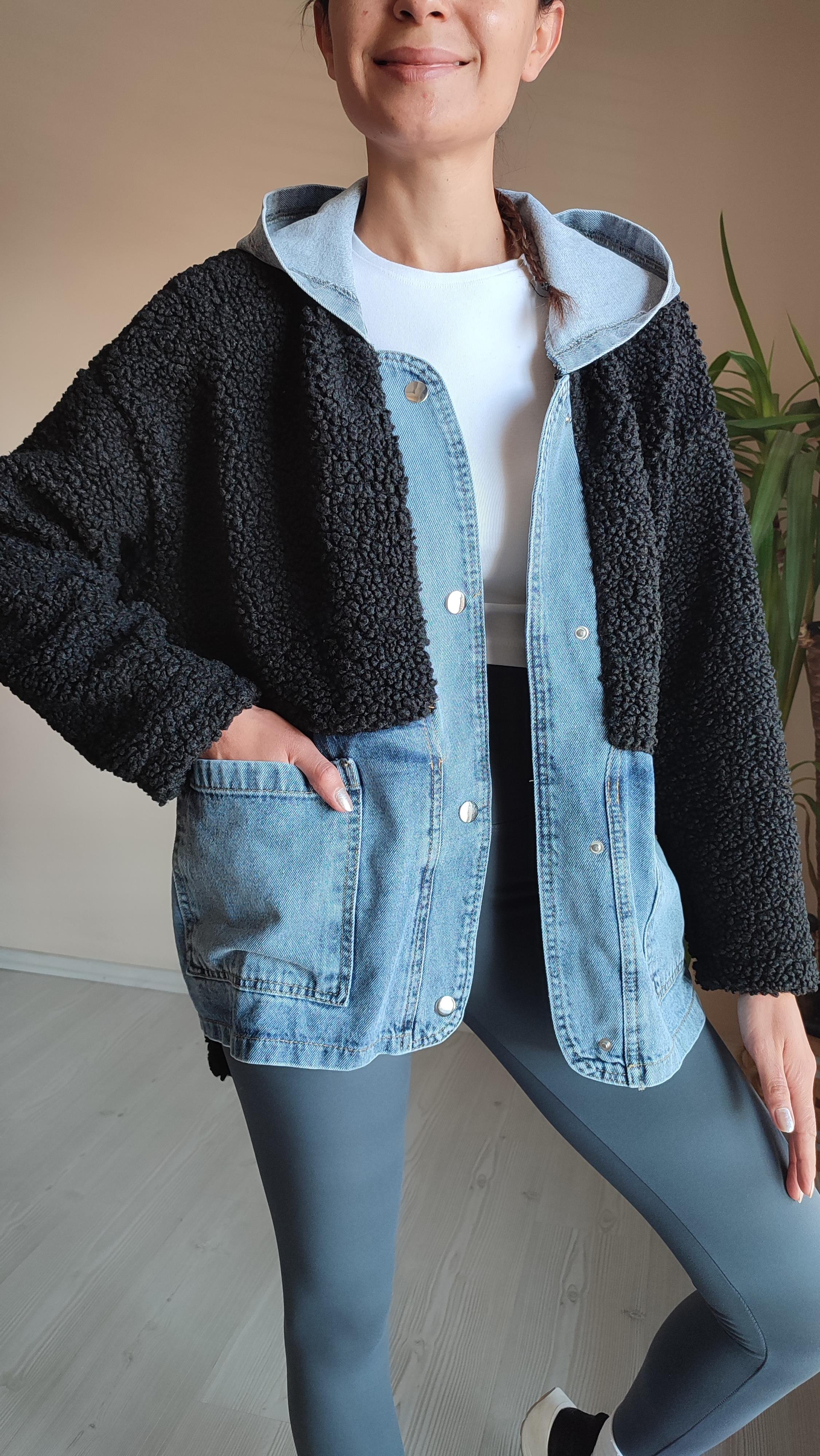 Siyah Teddy Jean Ceket 