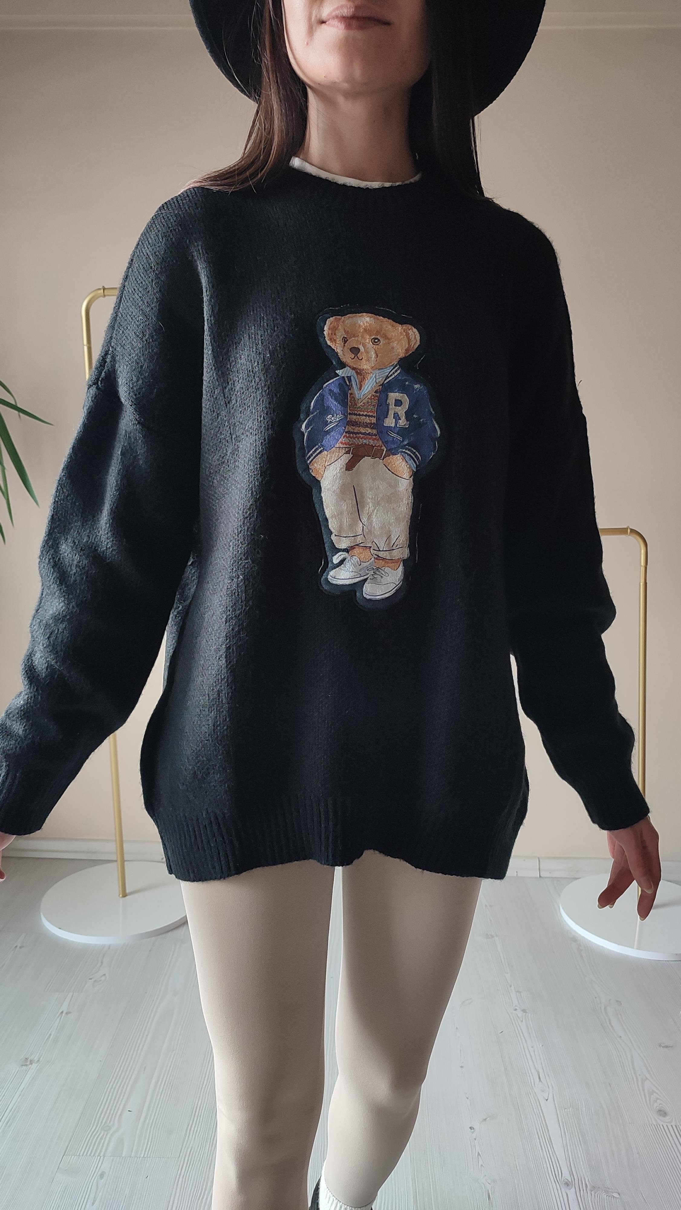 Siyah Teddy Triko Kazak 