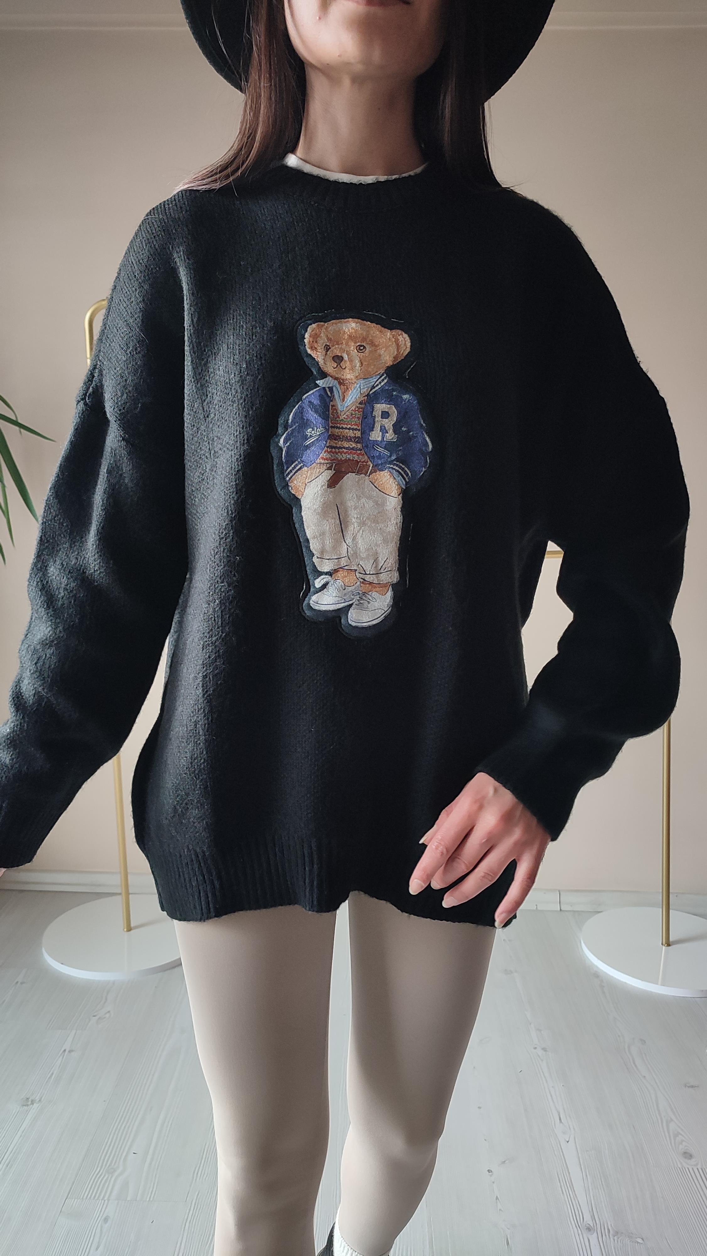 Siyah Teddy Triko Kazak 