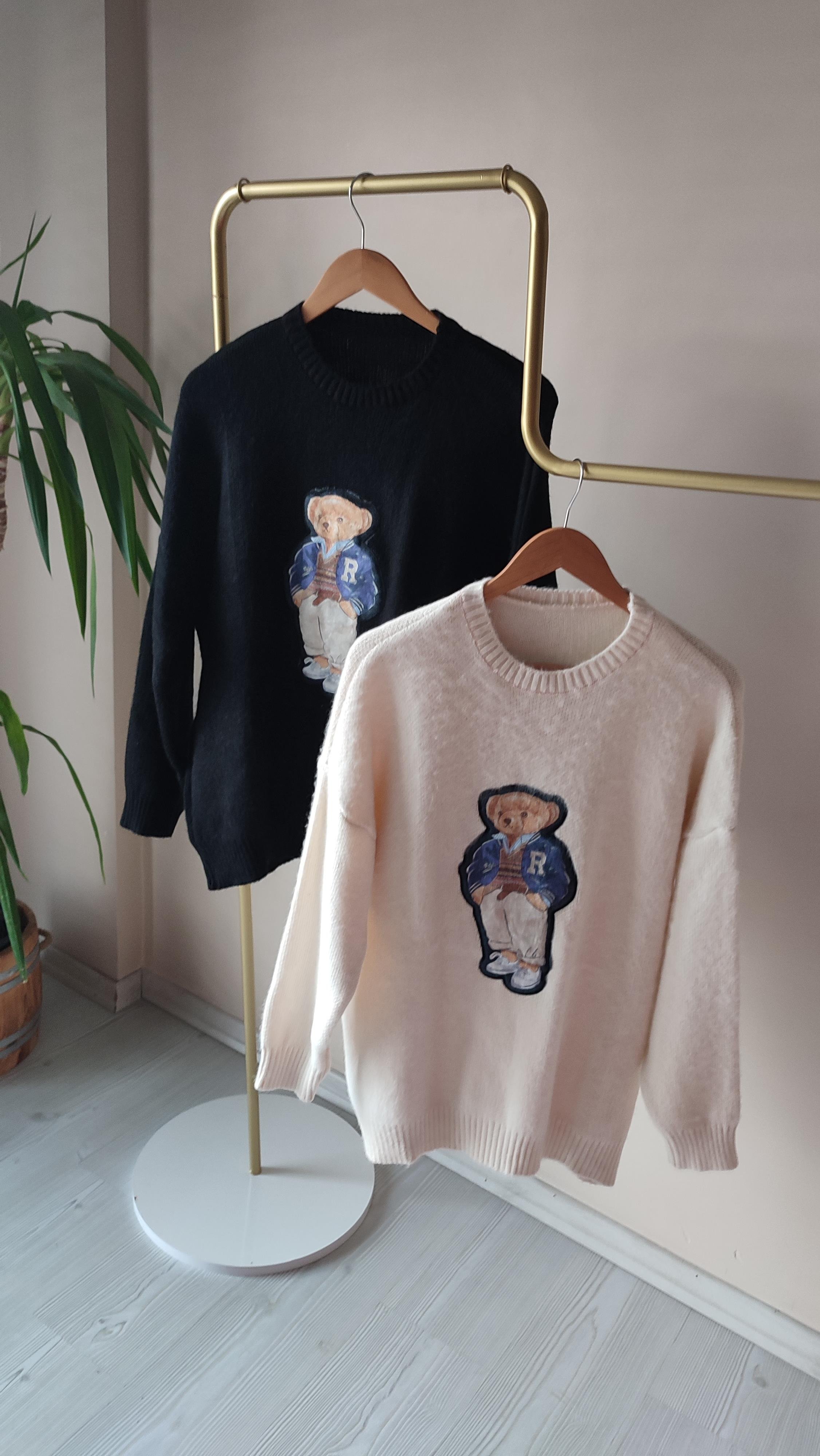 Siyah Teddy Triko Kazak 