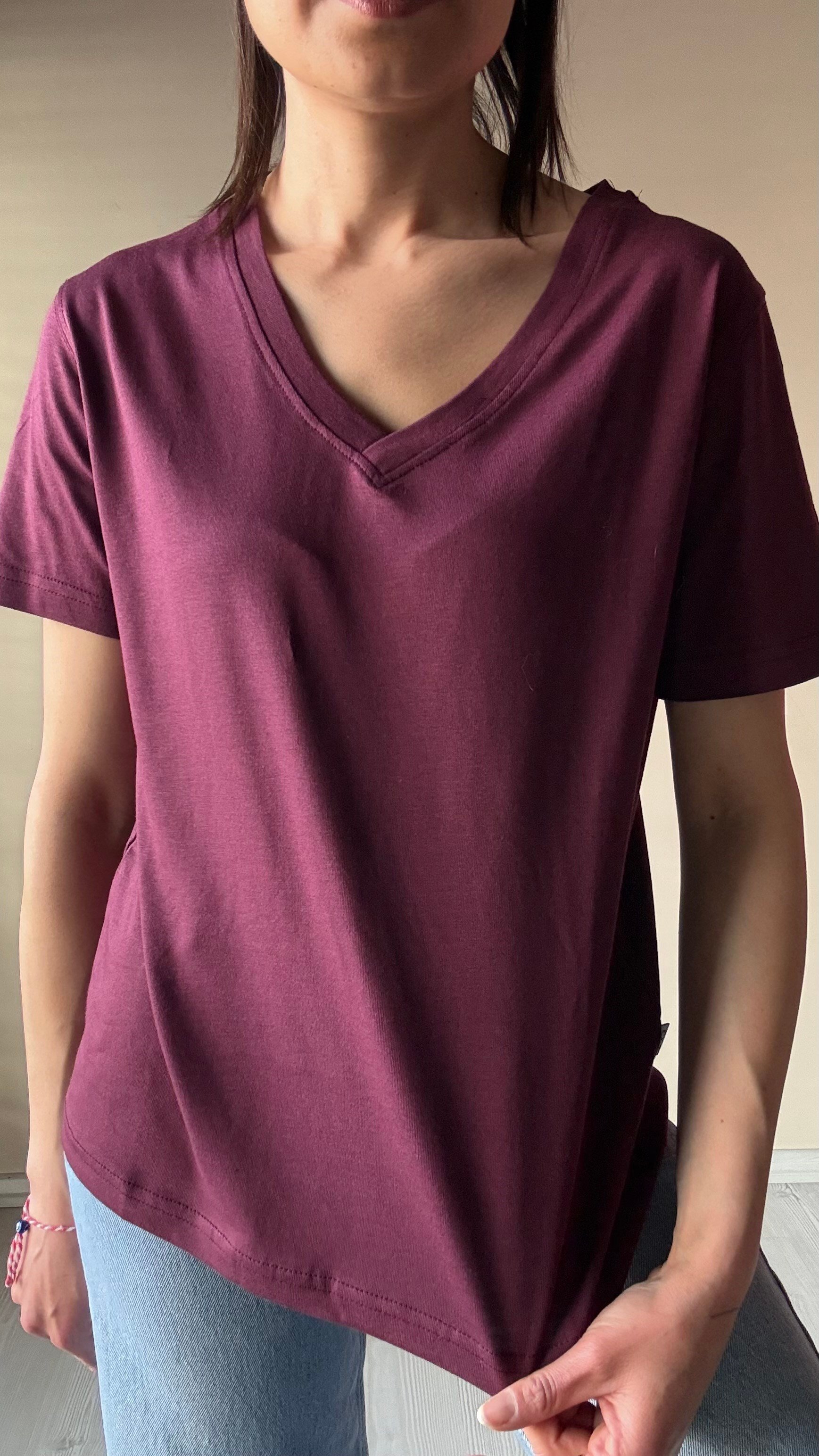 V yaka Kompakt Basic Tshırt 