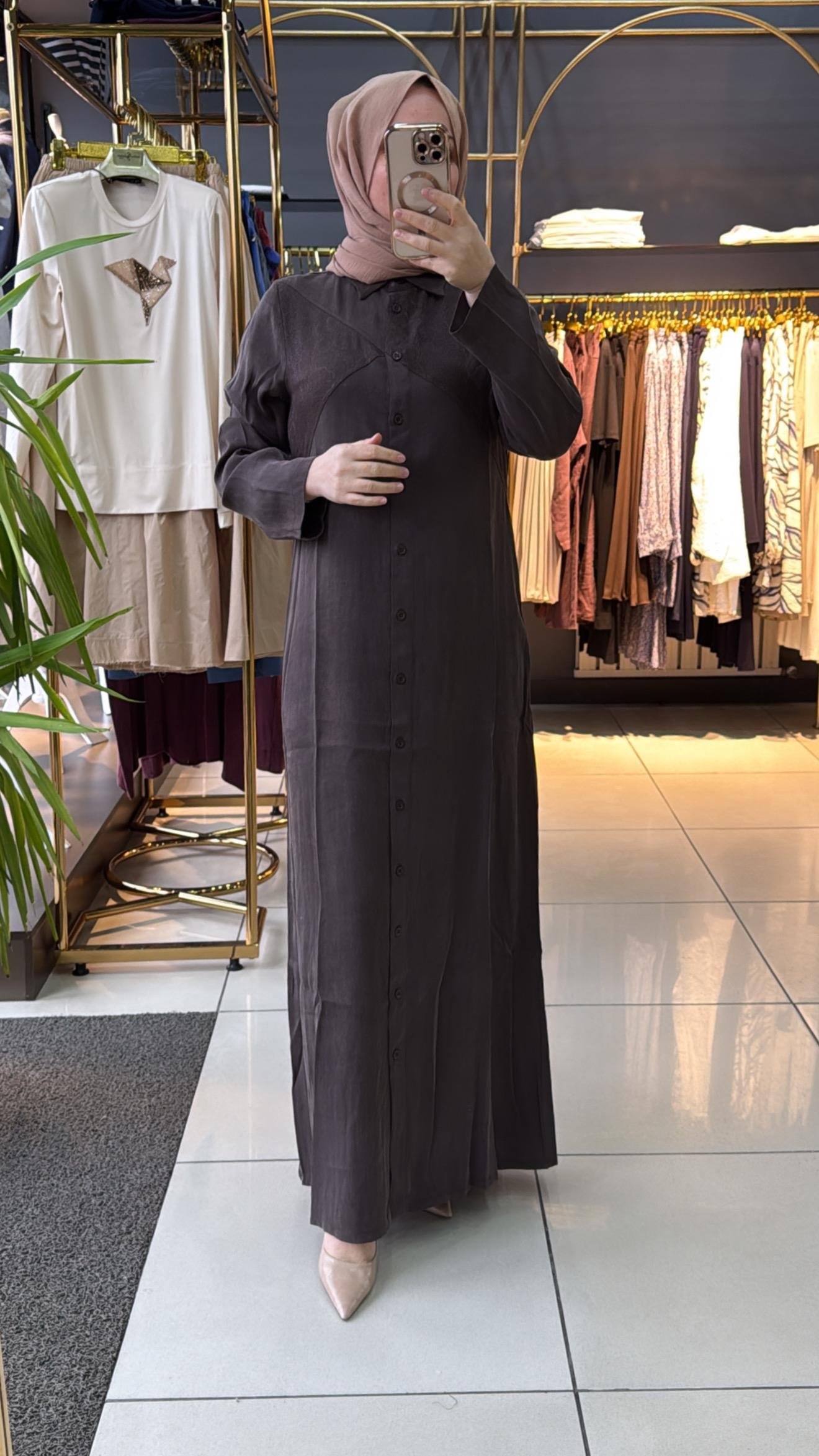 İNVEE ELBİSE KAHVE 