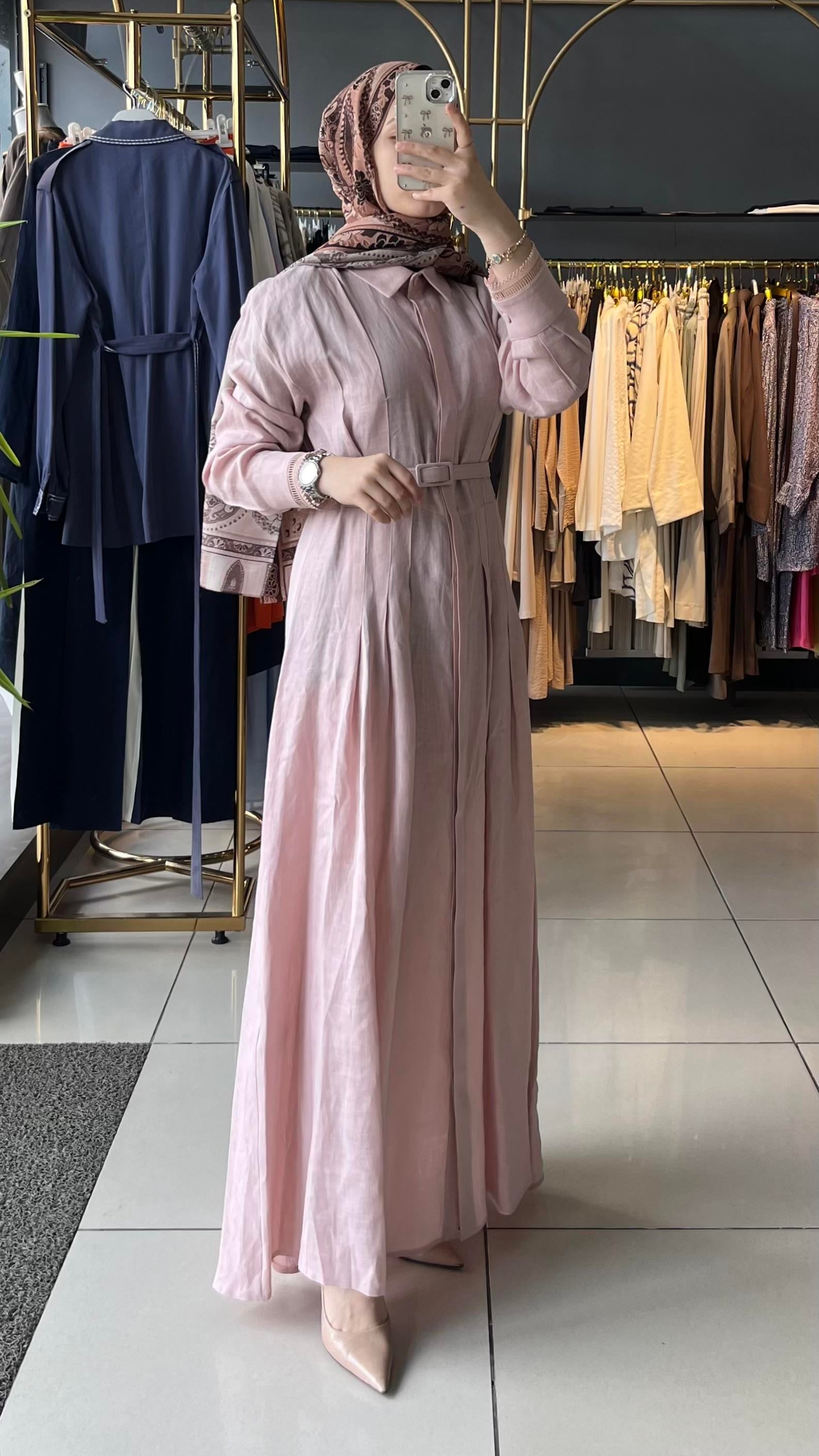 NİQOZZA ELBİSE PEMBE