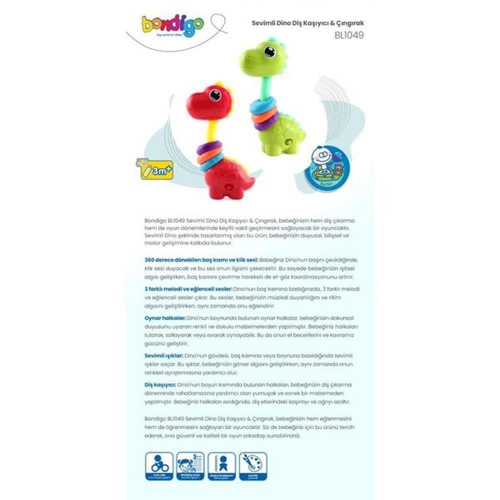  Bondigo Sevimli Dino Müzikli Çıngırak (3Ay+)