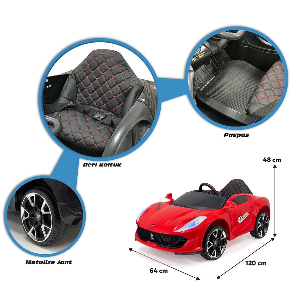 Akülü Araba...Favor Gt Kumandalı 4x2 12v Kırmızı