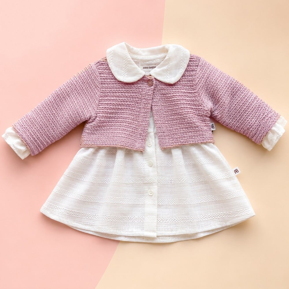 ANNABABBA Hırkalı Little Angel Elbise ( Pembe )