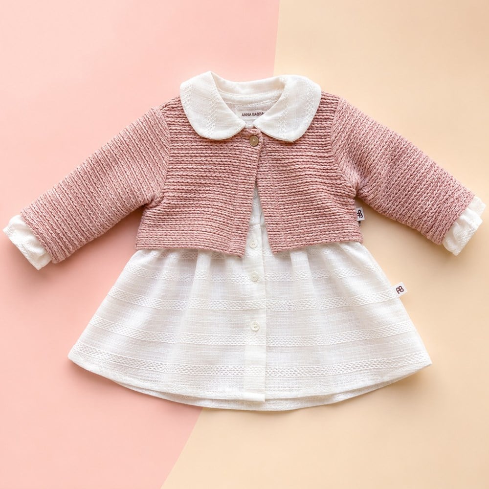 ANNABABBA Hırkalı Little Angel Elbise ( Gül )