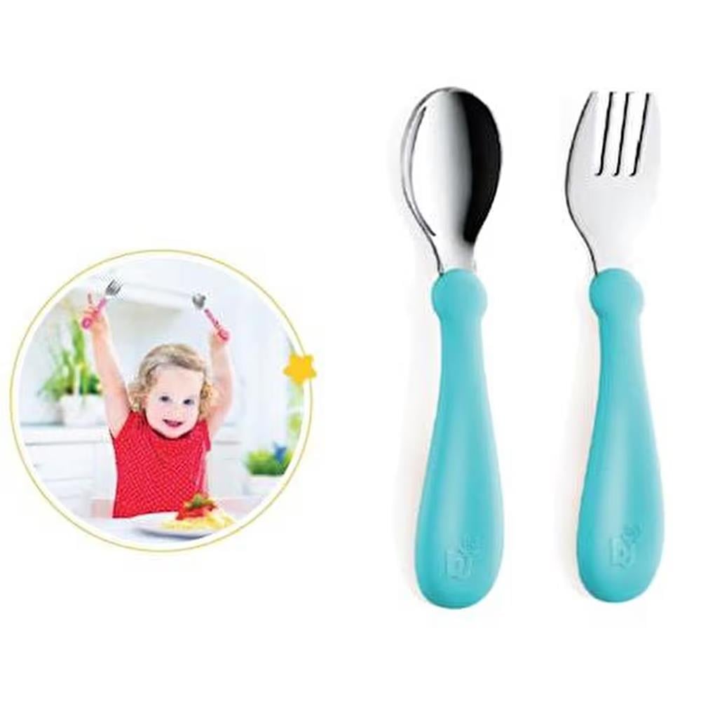 Babyjem Çatal Kaşık Seti Paslanmaz ( Turkuaz )