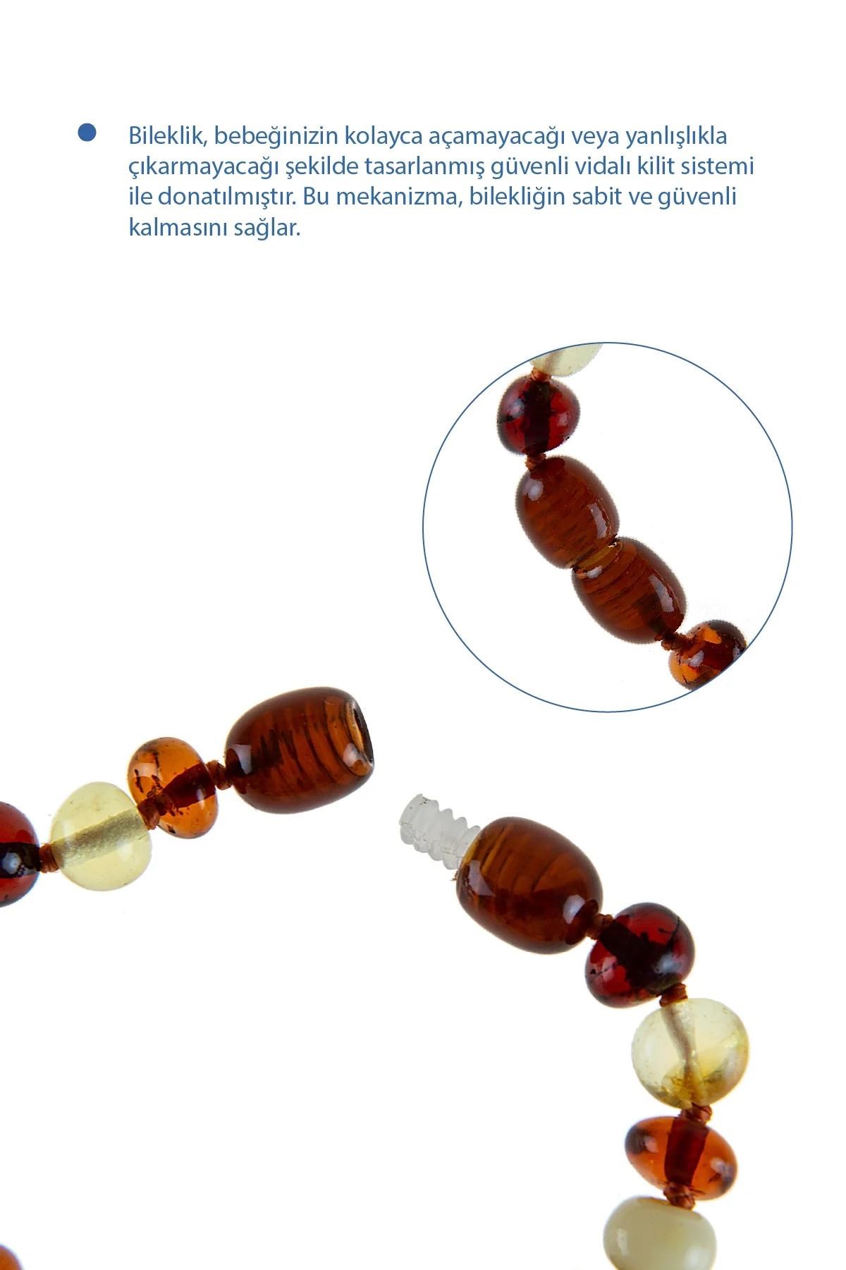 Babyjem Kehribar Gökkuşağı Bebek Bilekliği