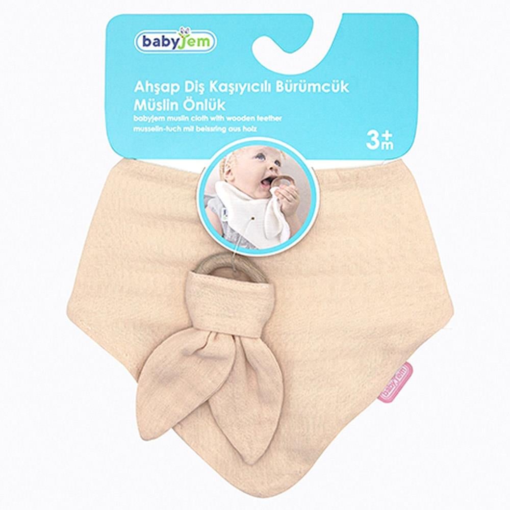 Babyjem Önlük Ahşap Diş Kaşıyıcılı Bürümcük Asorti