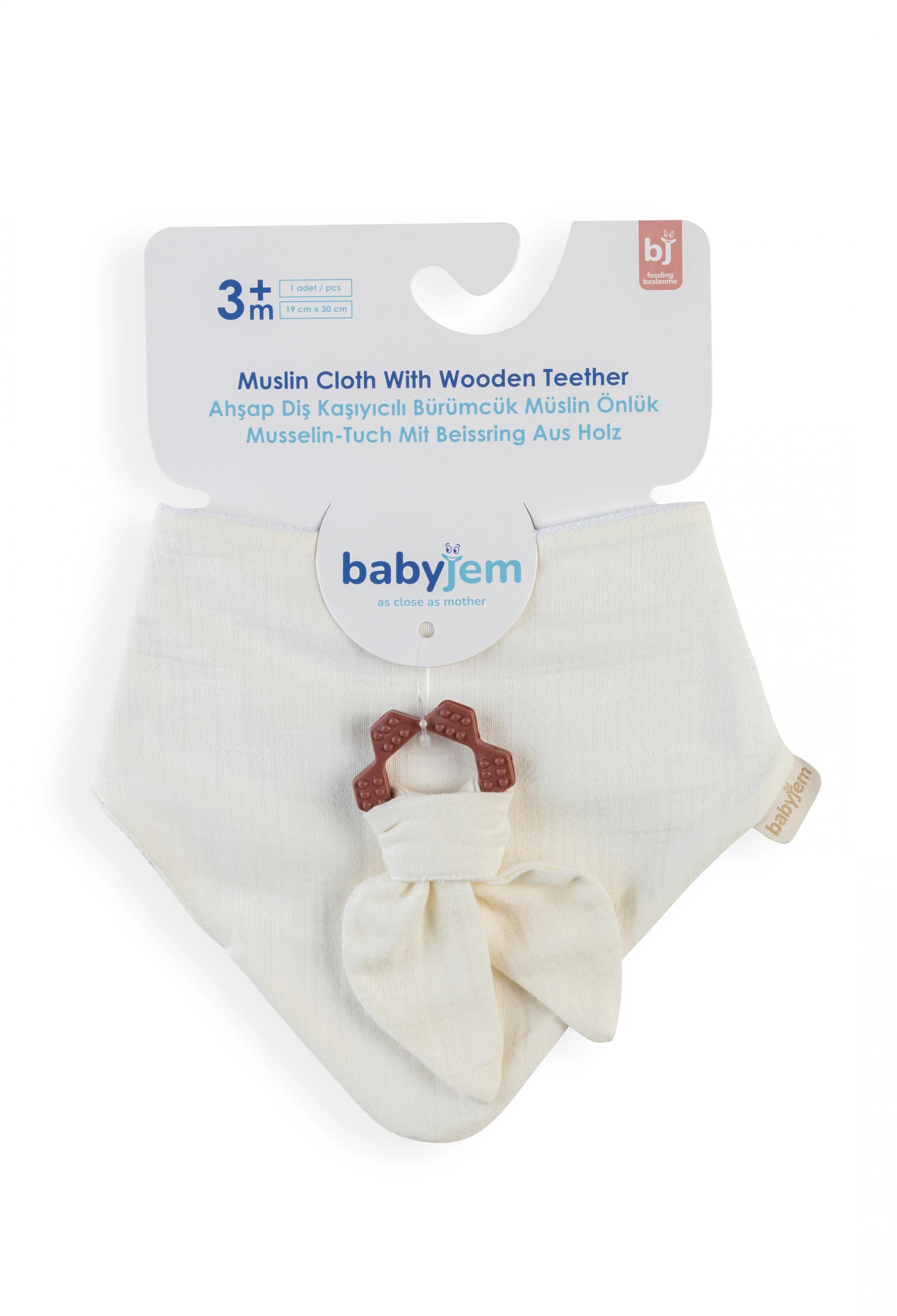 Babyjem Önlük Ahşap Diş Kaşıyıcılı Bürümcük Asorti