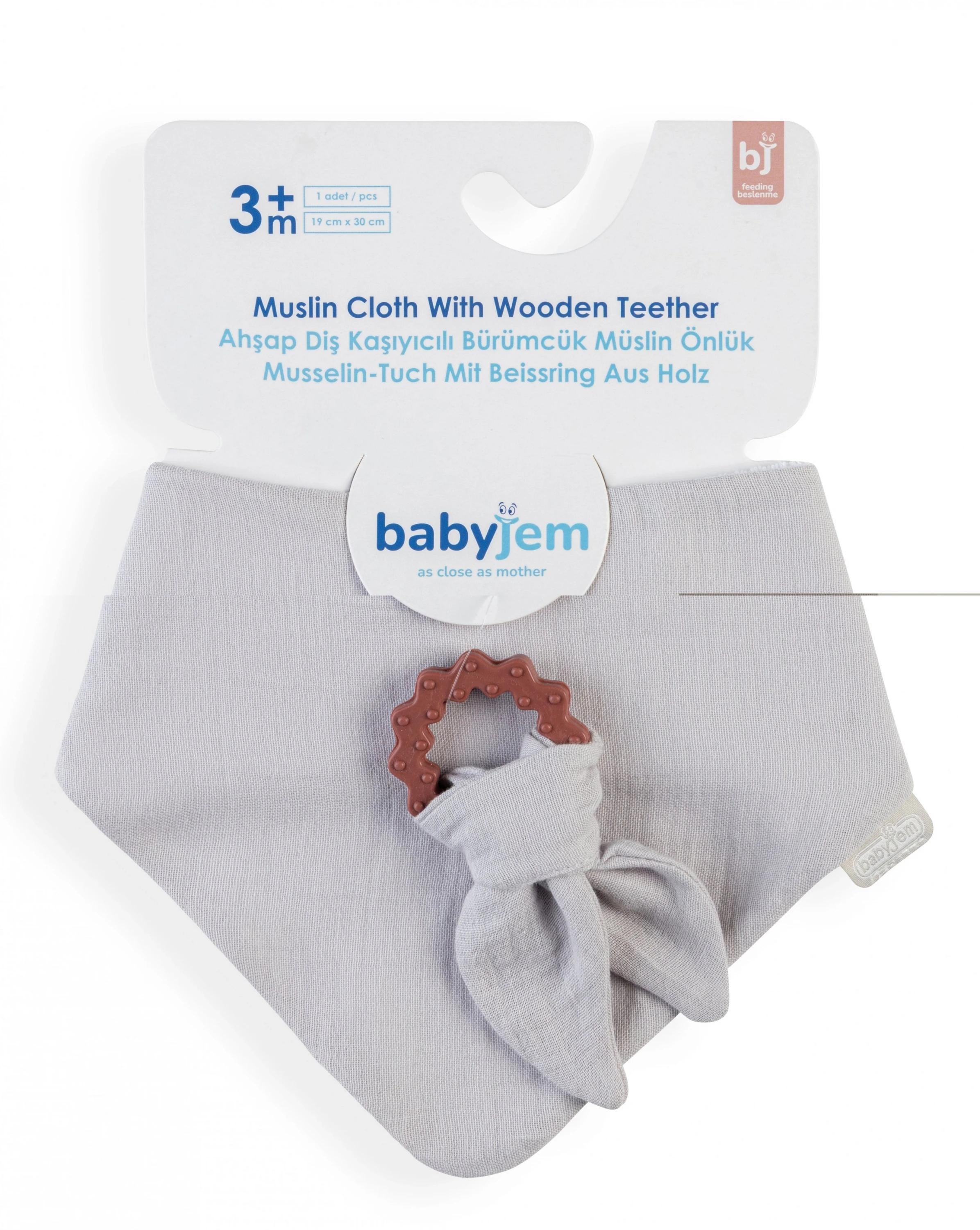 Babyjem Önlük Ahşap Diş Kaşıyıcılı Bürümcük Asorti