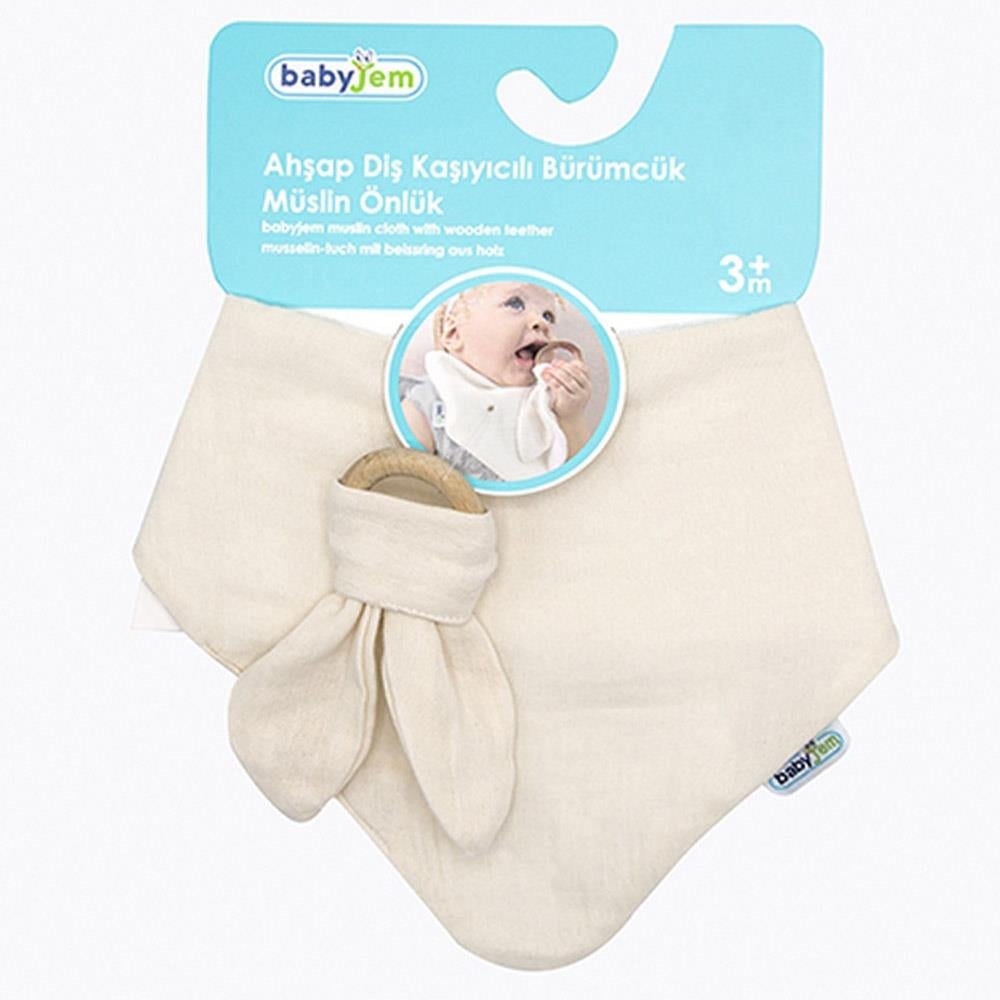 Babyjem Önlük Ahşap Diş Kaşıyıcılı Bürümcük Asorti