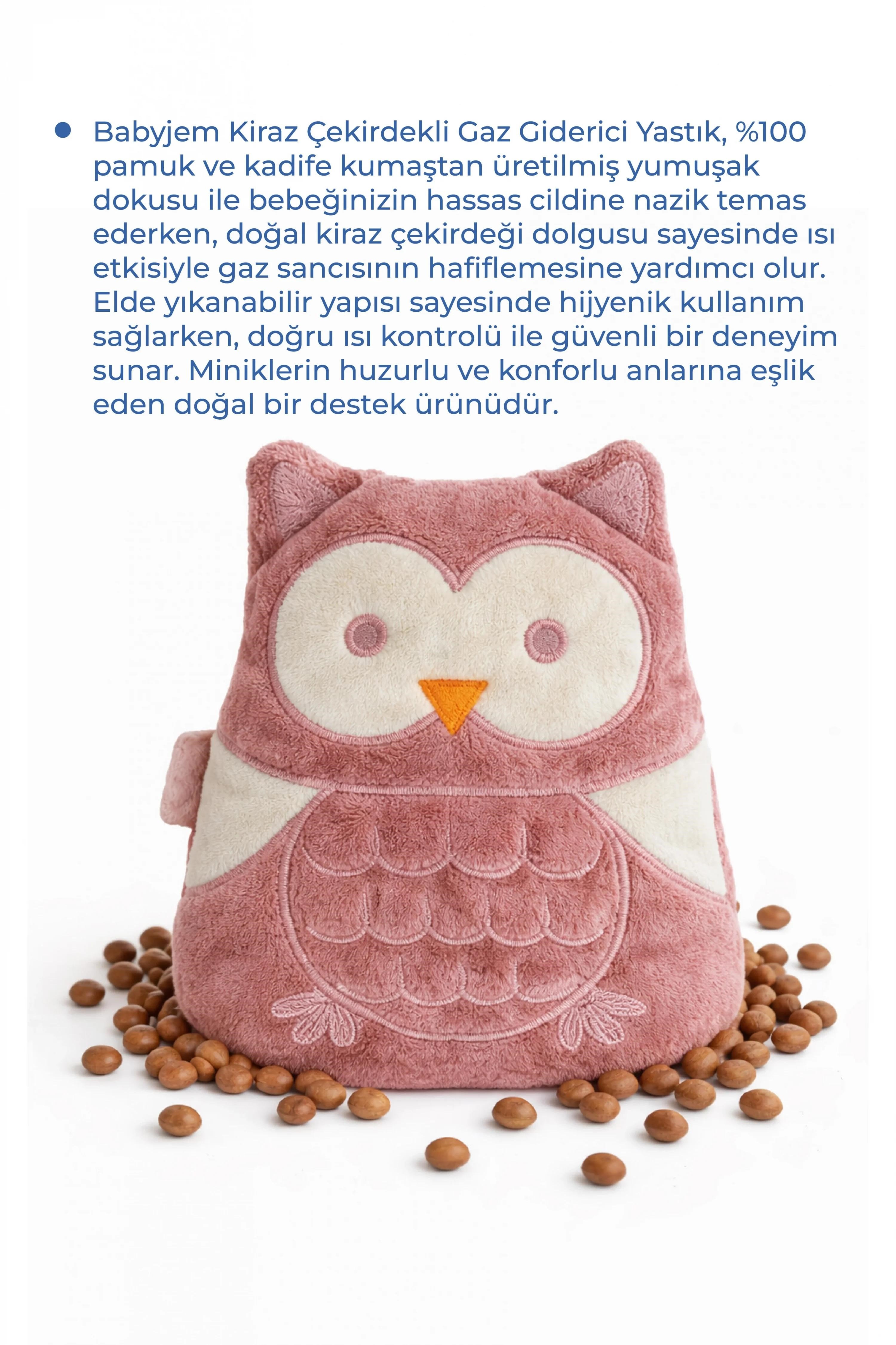 Babyjem Yastık. Kiraz Çekirdekli Kadife Baykuş