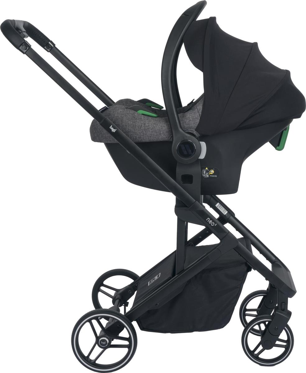 Bagi Neo 2 Bebek Arabası Multicolor - Bagi Capsule i-Size Oto Koltuğu Gri Travel Set