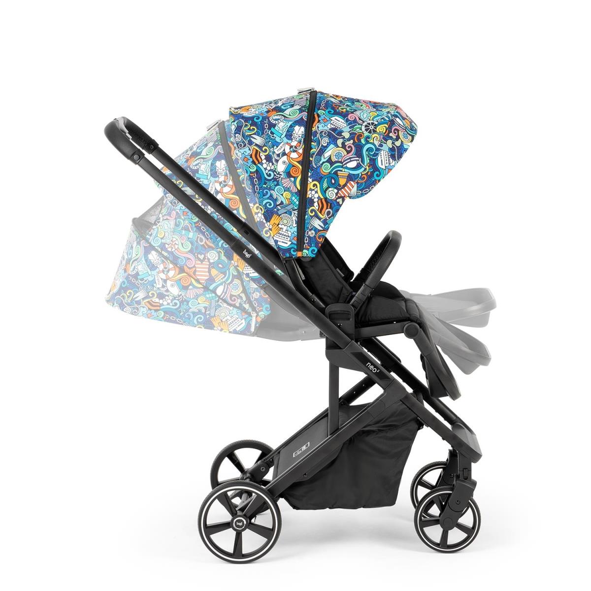 Bagi Neo 2 Bebek Arabası Multicolor - Bagi Capsule i-Size Oto Koltuğu Gri Travel Set
