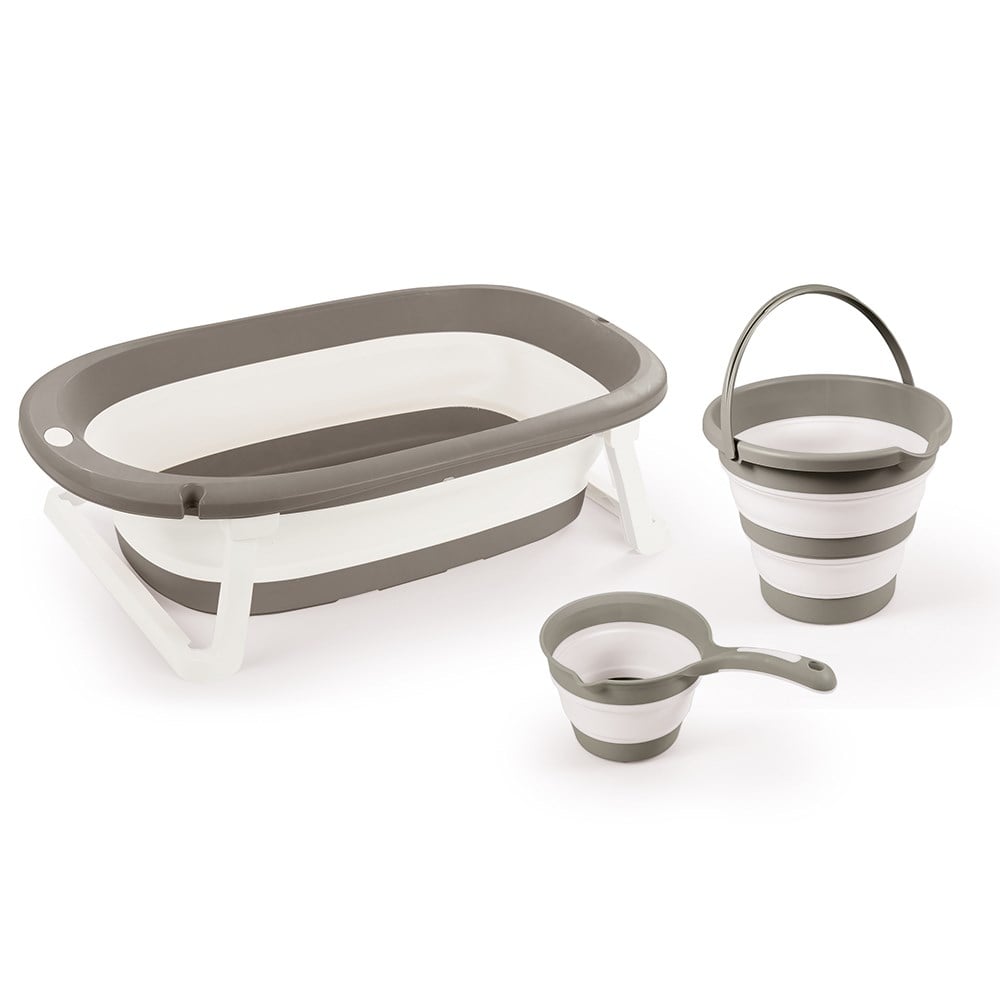 Banyo Set...3 lü Bebek Banyo Stone Gri
