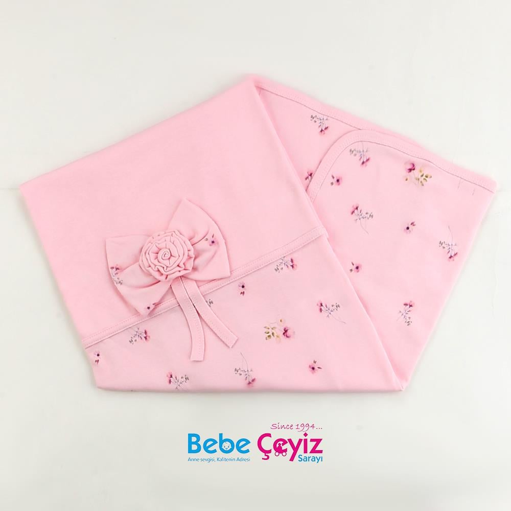 Battaniye... Çiçekli Fiyonklu Penye