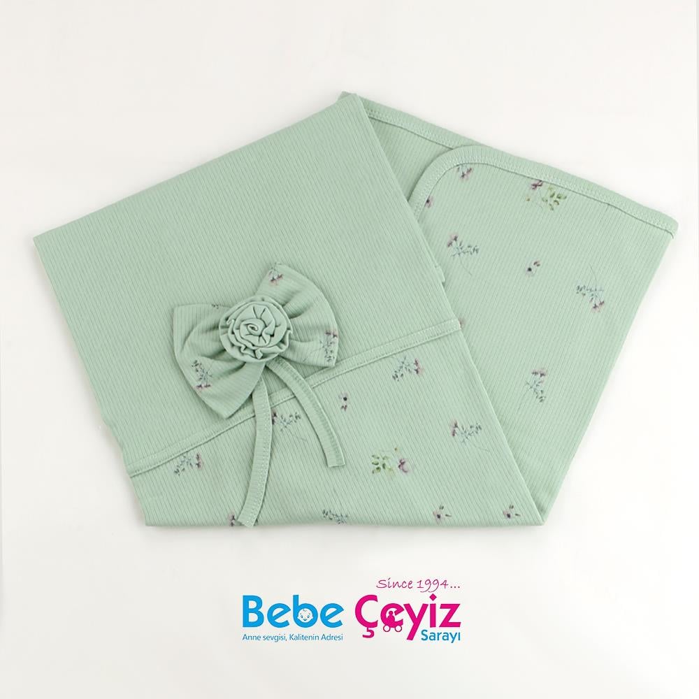 Battaniye... Çiçekli Fiyonklu Penye