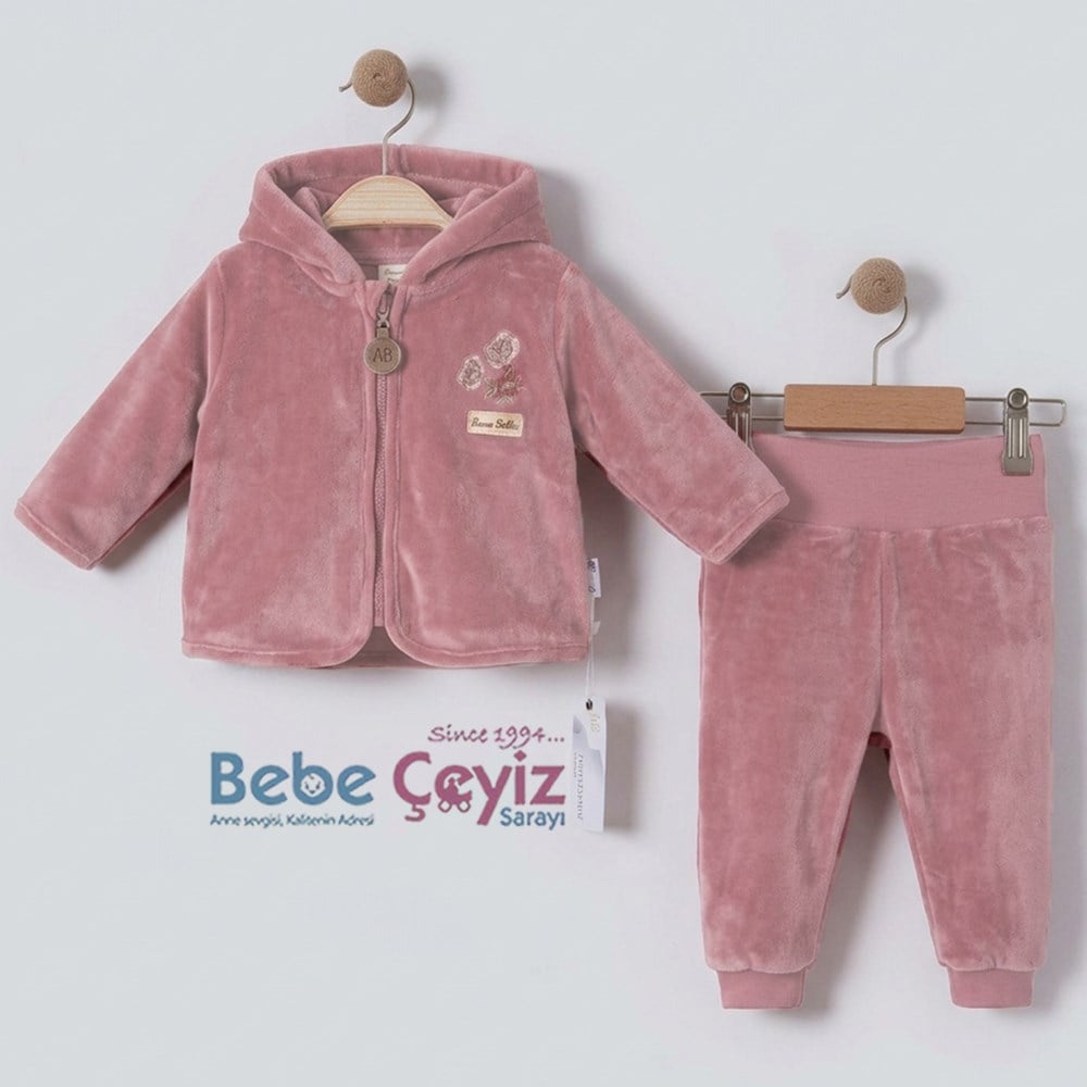 BEBESSİ Hırkalı Olie 2'li Takım ( Gül )