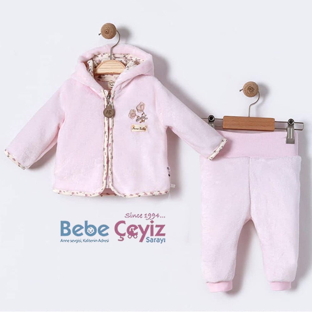 BEBESSİ Hırkalı Olie 2'li Takım ( Pembe )