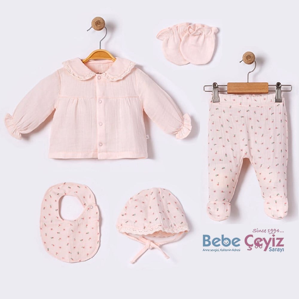 BEBESSİ Little Girl 5'li Hastane Çıkışı( Pembe )