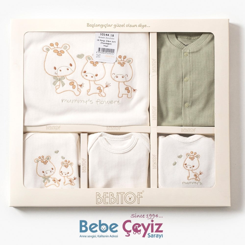 BEBİTOF Benekli Zürafalar 10'lu Hastane Çıkışı ( Yeşil )