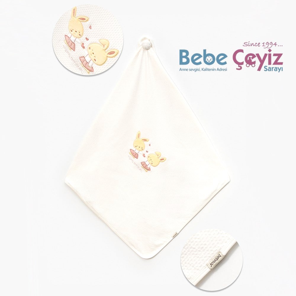 BEBİTOF Etekli Tavşanlar Battaniye Kapitone