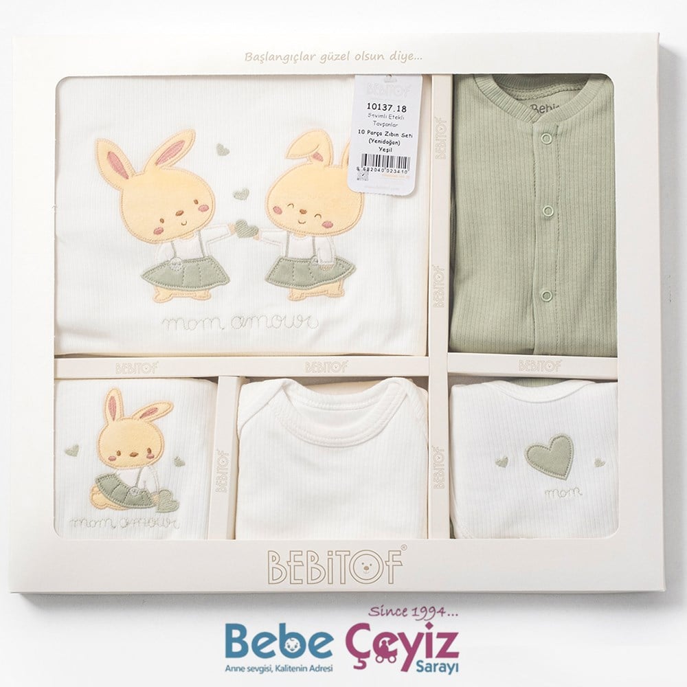 BEBİTOF Etekli Tavşanlı 10'lu Hantane Çıkışı ( Yeşil )