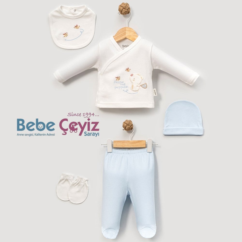 BEBİTOF Sevimli Zürafa ve Ayı 5'li Hastane Çıkışı ( Mavi )