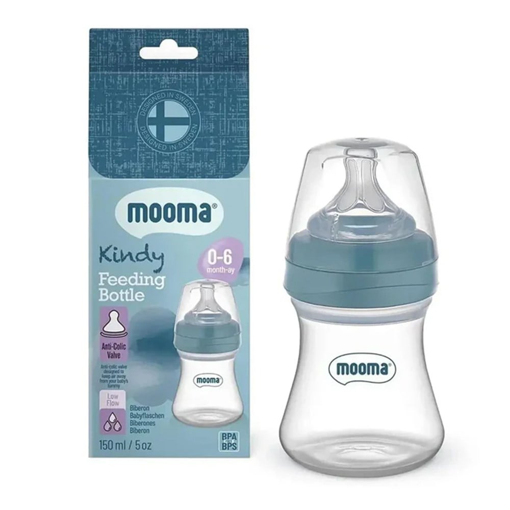Biberon...Kindy Mavi 150 ML 0-6 Ay Yavaş Akış