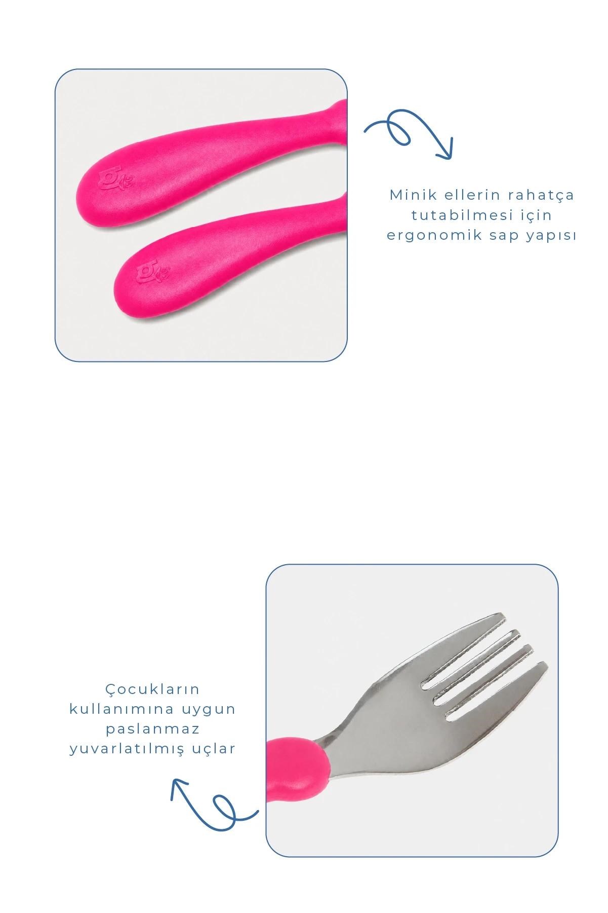 Çatal Kaşık Seti...Paslanmaz ( Pembe )