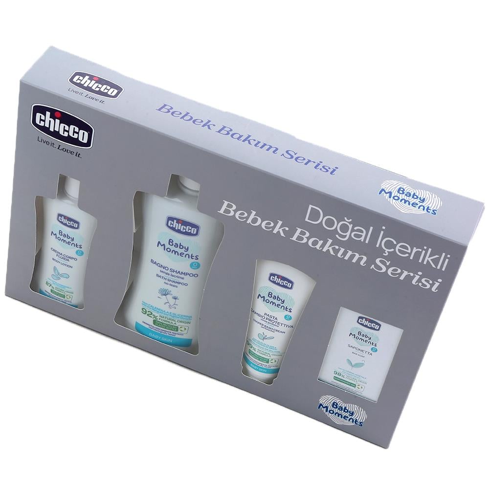 CHİCCO 4 Parça Özel Kozmetik Set Kutulu Gri