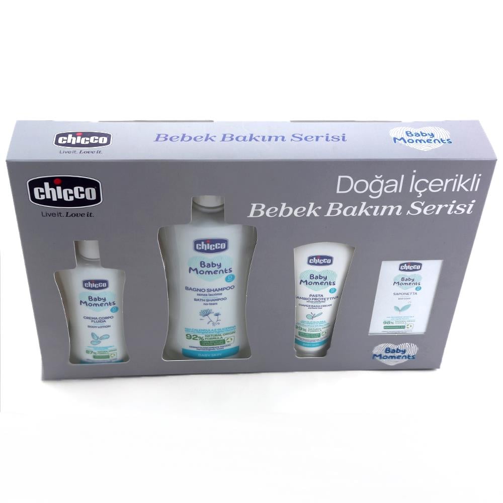 CHİCCO 4 Parça Özel Kozmetik Set Kutulu Gri