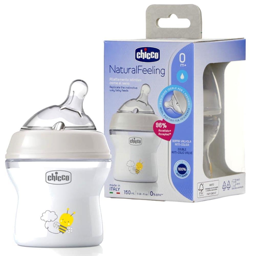 Chicco Natural Feeling Silikon Emzikli Pp Biberon Desenli 150 Ml 0+ Ay Yeni