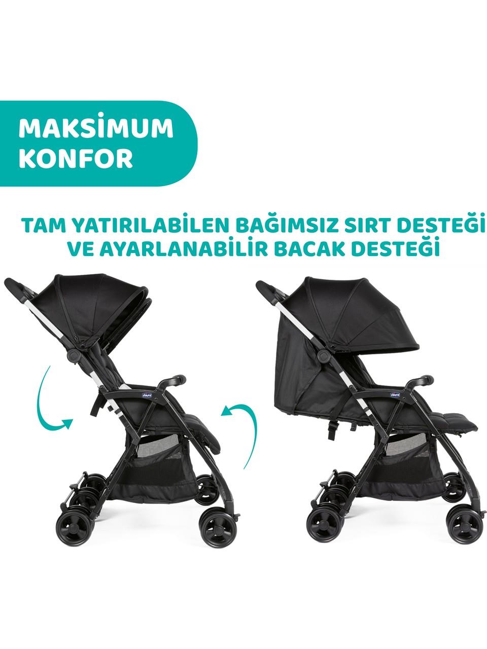 Chicco Ohlala 2 Twin Ultra Hafif Ikiz Bebek Arabası Black Night