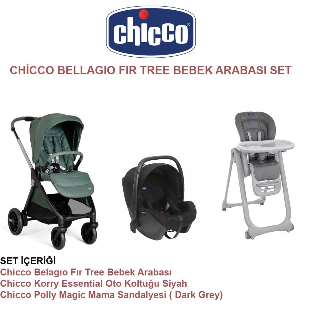 Chicoo Bellagıo fır tree +Korry+Polly Magic Dark Grey Set