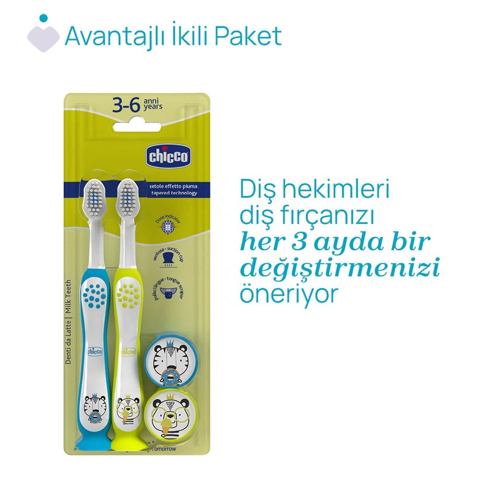 Diş Fırçası...3-6 Yaş Tiger Panda 2li