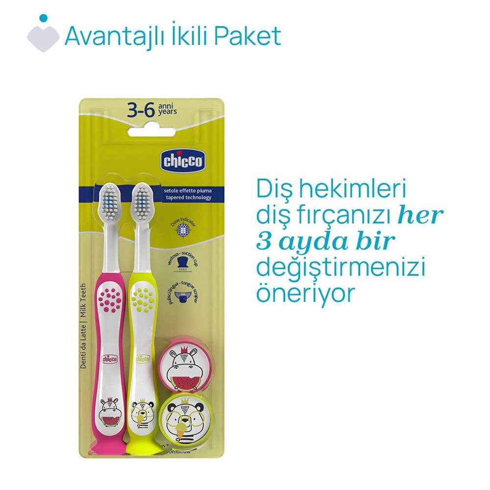 Diş Fırçası...3-6 Yaş Hippo Panda 2li