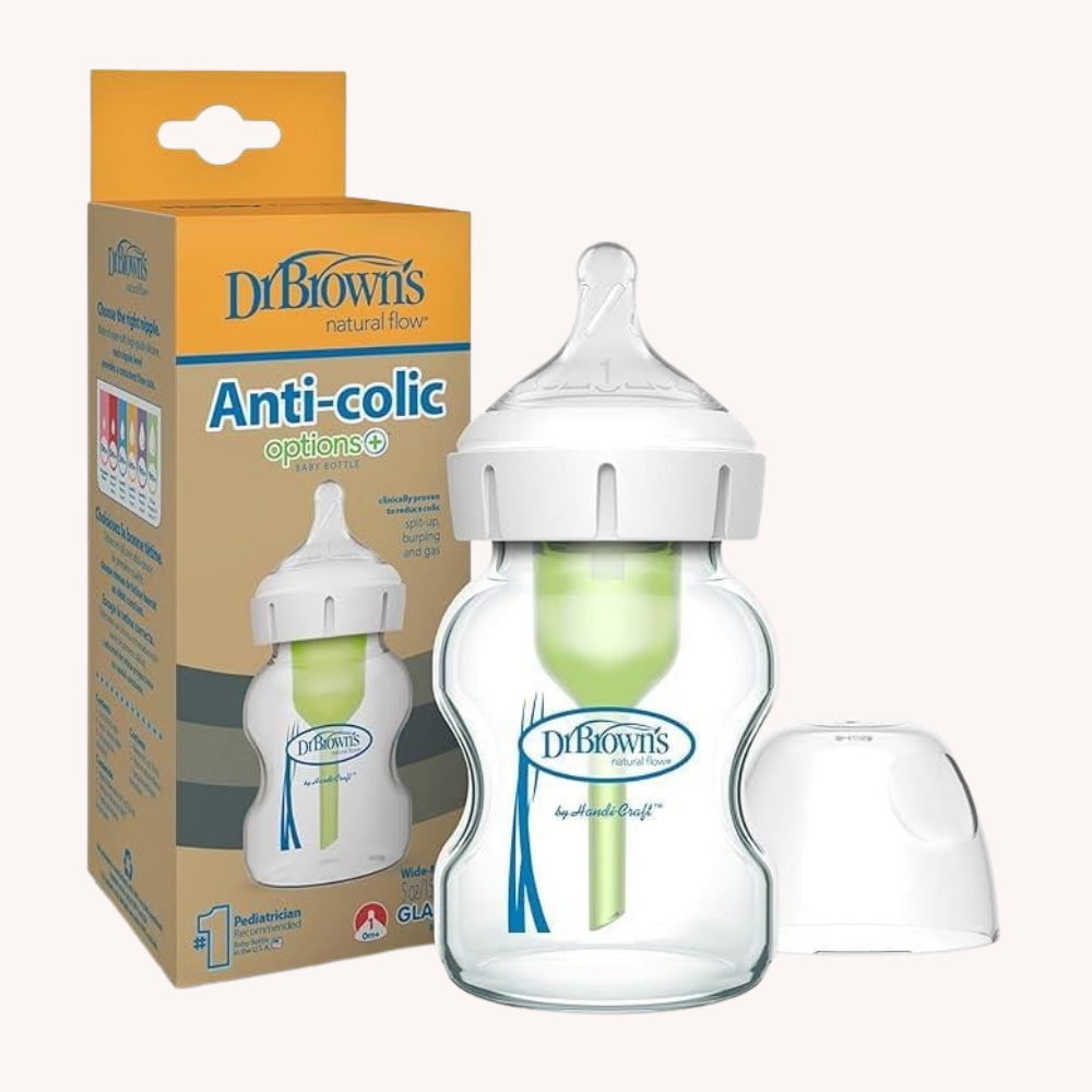 Dr. Brown's Antikolik Geniş Ağız Cam Biberon 120ml (0Ay+)