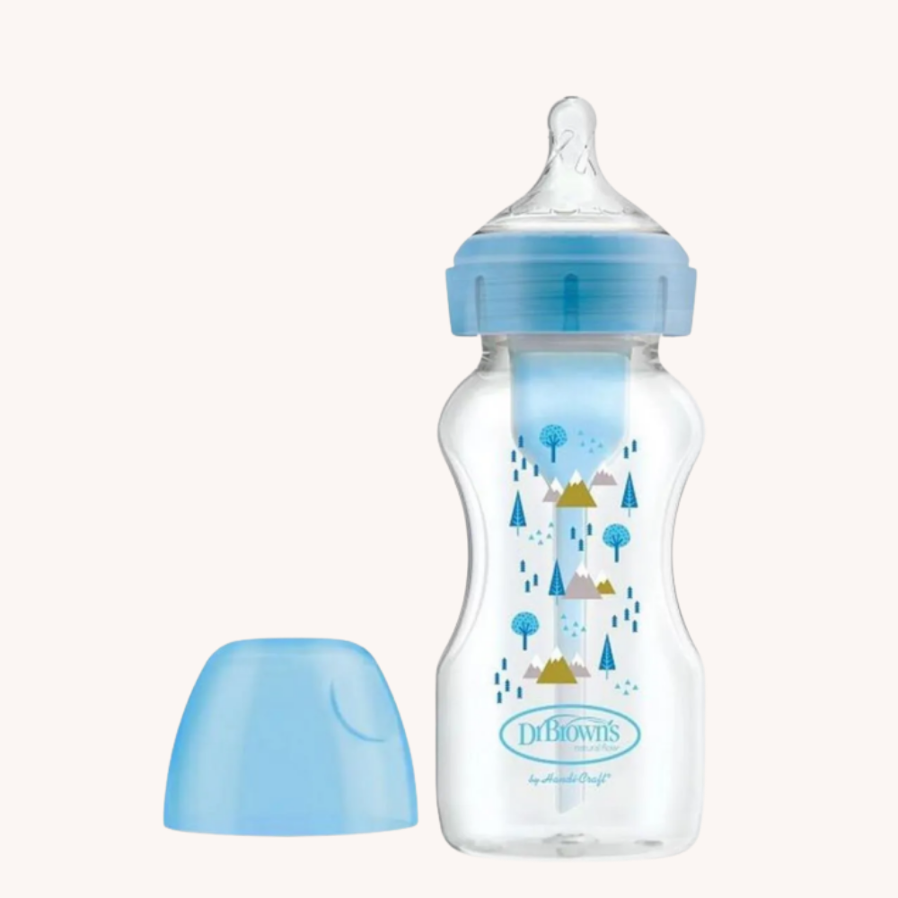 Dr. Brown's Geniş Ağız Options PP Biberon Mavi 270ml (0Ay+)