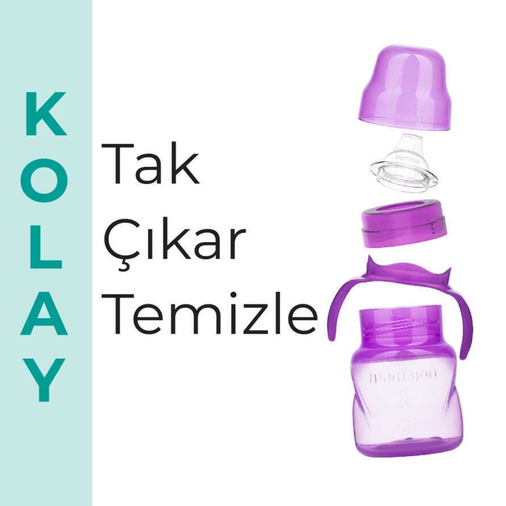 MAMAJOO Akıtmaz Alıştırma Bardağı  160 ML ( Mor ) ( 6 Ay+ )