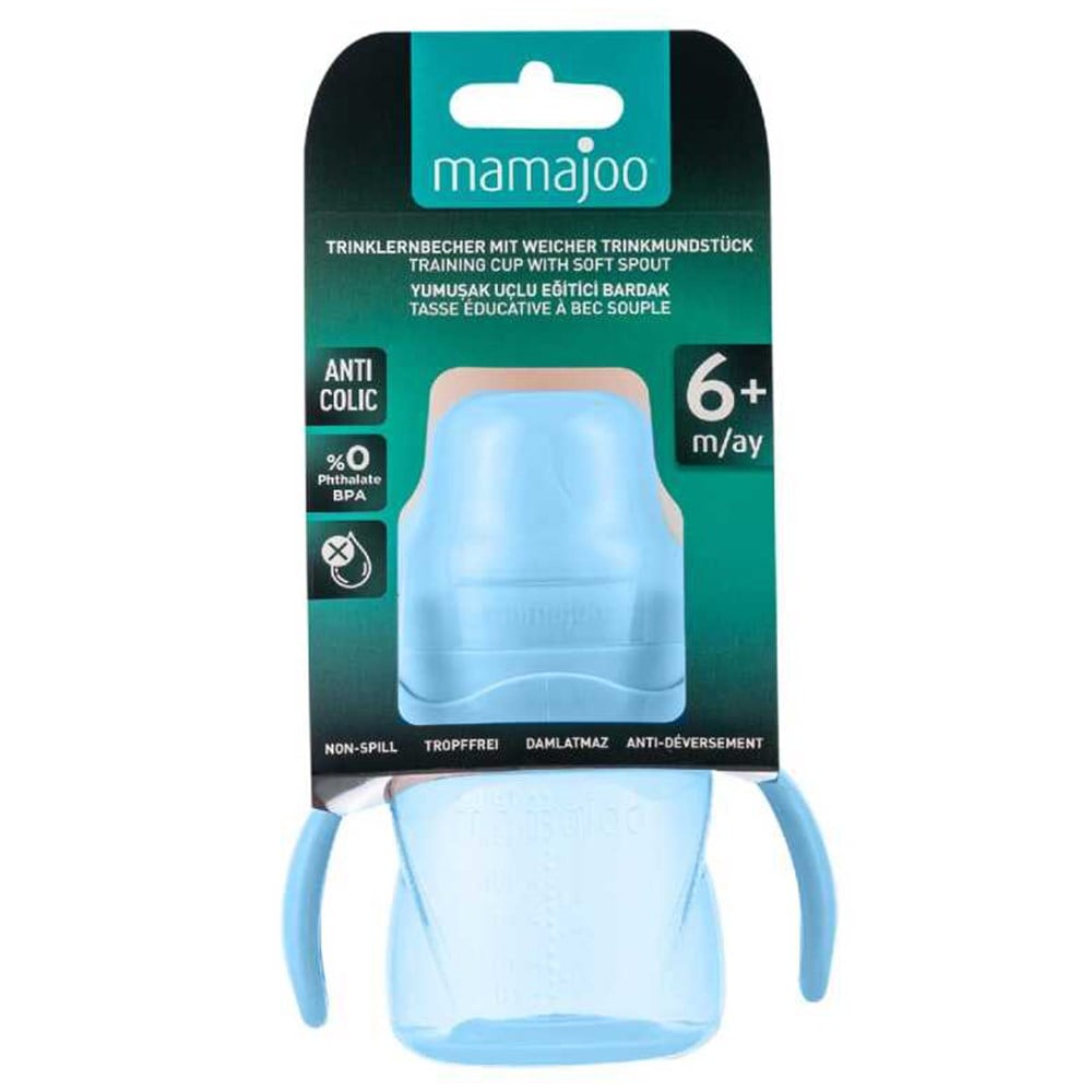 MAMAJOO Akıtmaz Alıştırma Bardağı 160 ML ( Pow Blue ) ( 6 Ay+ )