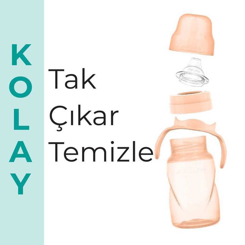 MAMAJOO Akıtmaz  Alıştırma Bardağı 270 ML ( Pow Blush ) ( 9 Ay+ )