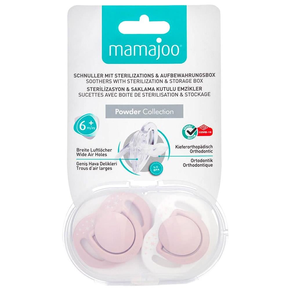 Mamajoo Powder Pink Silikon Emzik 2'Li (6 Ay+)