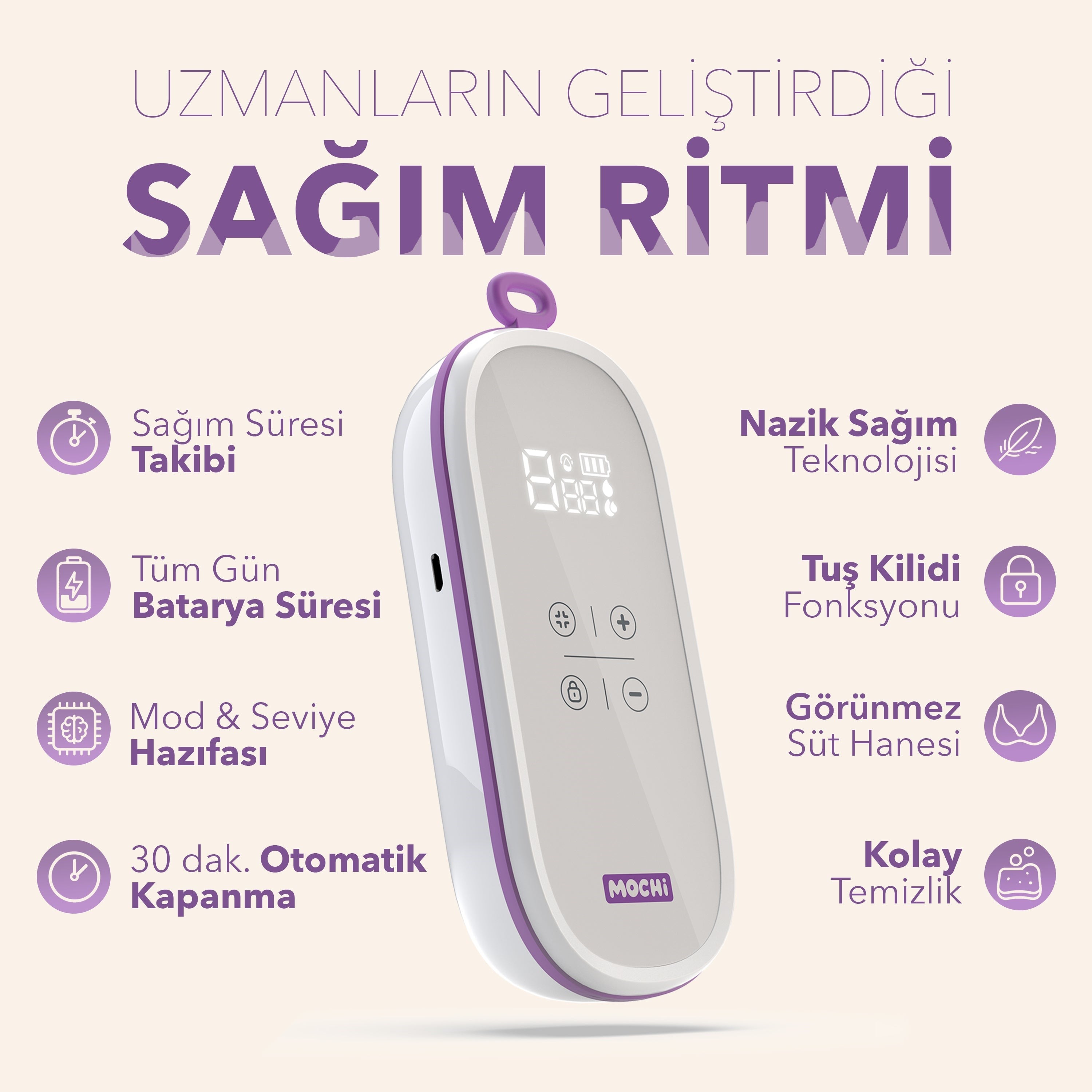 MOCHİ Göğüs Pompası Giyilebilir Momentum 2li
